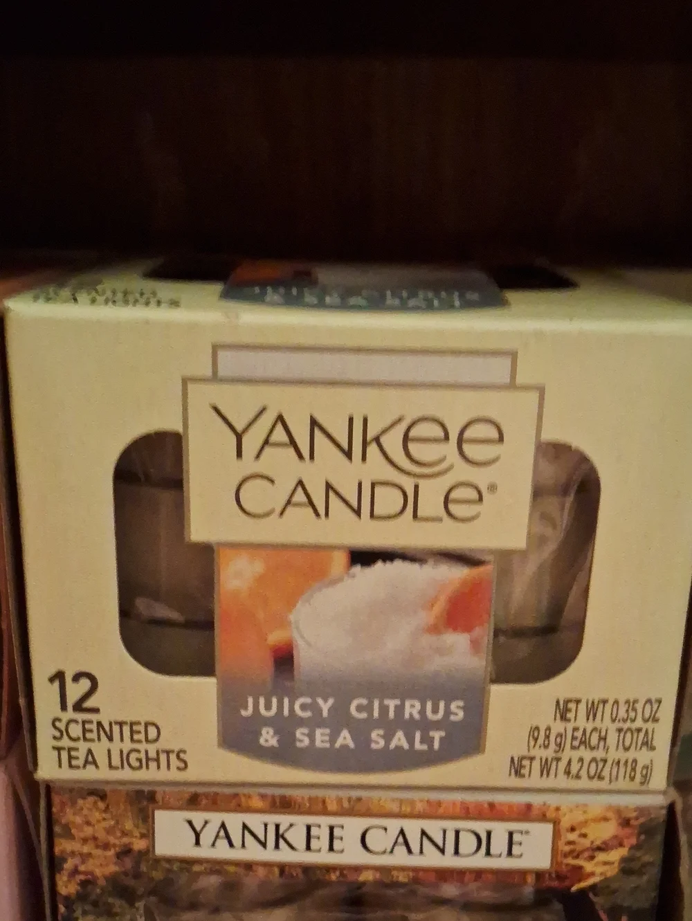 Yankee Candle Juicy Citrus & Sea Salt Tea Lights - Cream & Orange